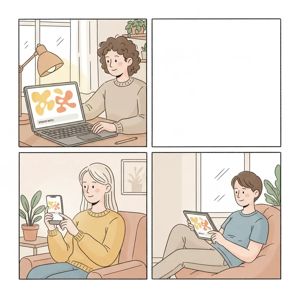 Three remote presenters across different devices and video calls viewing the same Google Slides deck with speaker notes in real-time.