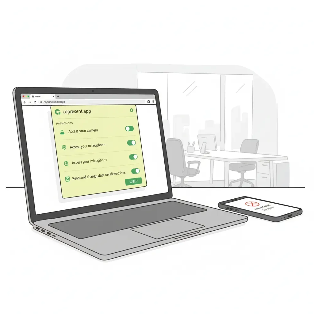 Troubleshooting Google Slides remote connection issues: extension permissions and network settings.